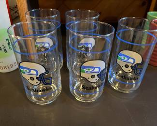 Set of 6 Seattle Seahawks Glasses