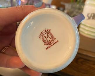 Creamer & Sugar Bowl Noritake “M” Lusterware Hand Painted Made In Japan