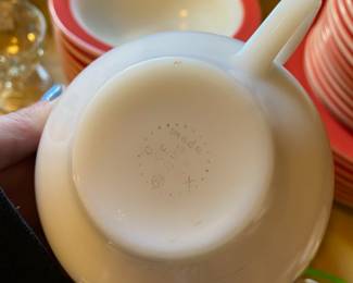 1950's PYREX Pink Flamingo Milk Glass Set