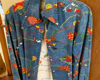 Embroidered Denim Button Up Long Sleeve
