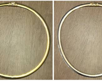 14k reversible necklace (white and yellow gold) (34g)