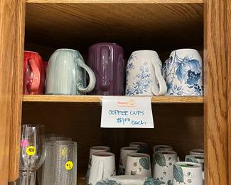 Variety of Coffee Mugs, Glassware, Teacups and Saucers
