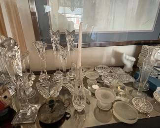 Variety of Crystal Candle Stick Holders