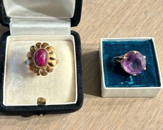 14k with garnet ring
18k with amethyst ring