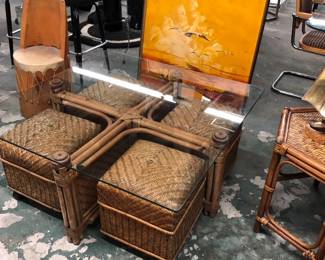 Boho Coffee Table and Stools