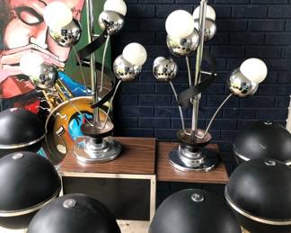MCM Chrome Eyeball Lamps