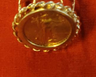 14K coin ring 
