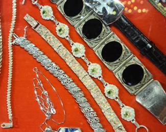 Assorted Sterling bracelets 