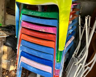 painted plastic chairs
