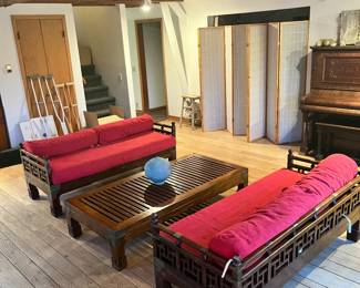 1950 Korean living room set converts to a queen size hide-a-bed. futons included.  pets in this house