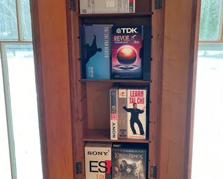 video shelf with door