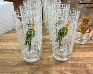 Mid Century Parrot Bird Cage Glasses