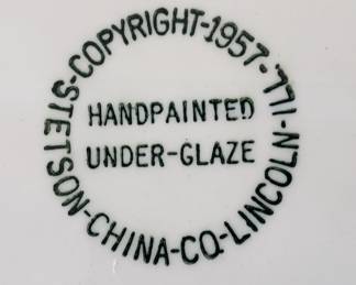 Pottery mark for Stetson China tray