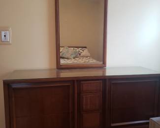 MCM Walnut dresser and mirror by Century 