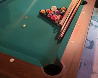 Formica pool table and accessories