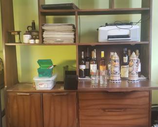 MCM Walnut bookcase/bar