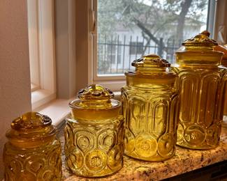 Amber Moon & Stars Canister Set