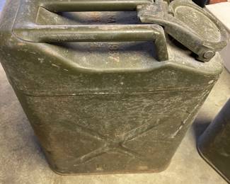 Vintage metal gas cans
