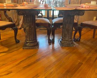 Pedestal dining table.