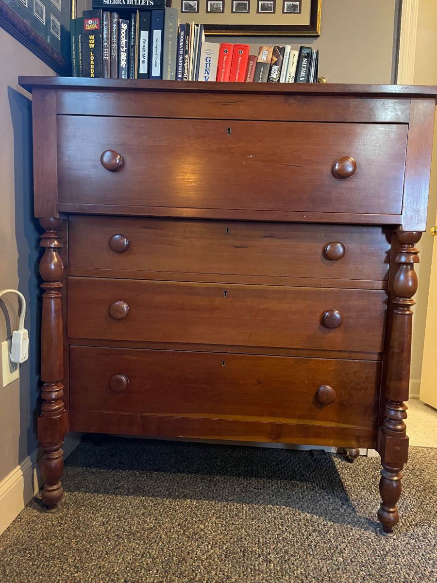 Amazing antique empire dresser, bring help to get this sturdy dresser home with you. 