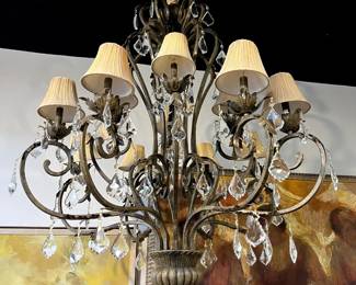 12 light traditional wrought iron chandelier