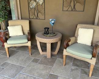 Brown Jordan wicker armchair