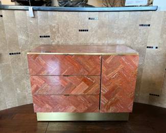 Ello mid century travertine cabinet