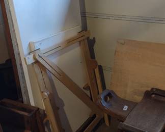 tall easel and tall stool, portable easel