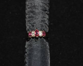 RUBY & DIAMOND/14KT GOLD