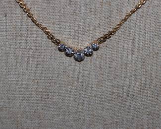 DIAMOND 14KT. GOLD CHEVRON NECKLACE