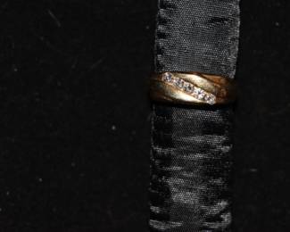MENS 14KT GOLD/DIAMOND WEDDING BAND 
