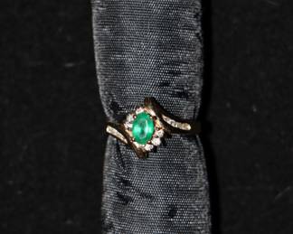 EMERALD & DIAMOND/14KT. 