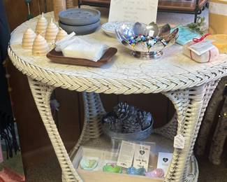 vintage wicker table