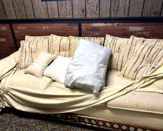 Boho wicker sofa & matching loveseat