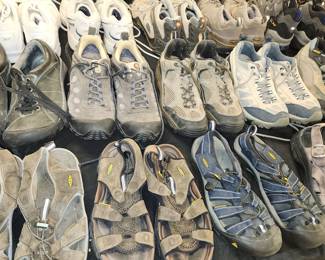 Previously worn shoes: Keen, Merrill, Clark, Birkenstock and more. Lots worn only a couple times.