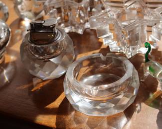 Crystal collectible lighter and ashtray