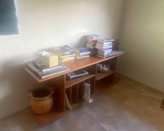 Wood media stand 29 x 74 x 17 books