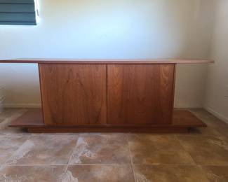 Wood media cabinet backside