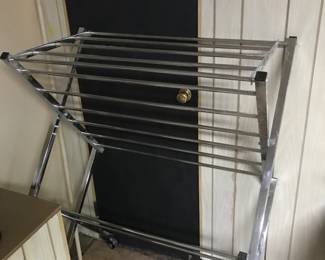 Chrome folding rolling clothes rack!