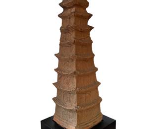 12th century terracotta pagoda from Vietnam, Ly Dynasty Stupa with Buddhas on every level