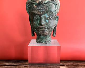 12th century bronze Thai Tara Buddha head