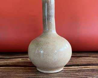 16th century wine flask and dish, Vietnamese, glazed ceramic