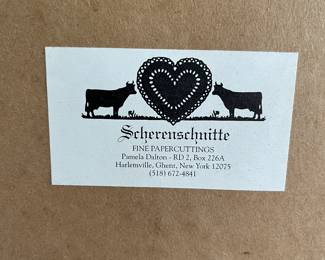 Framed American folk art paper cutting from upstate New York, by Pamela Dalton