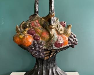 Hubley, c 1930, basket of flowers cast iron doorstop