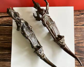 18th century bronze Buddha disciples, Burma (Myanmar)