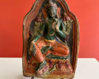 19th century glazed terracotta Tara Buddha, Nepal