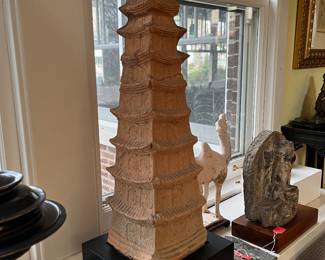 12th century terracotta pagoda from Vietnam, Ly Dynasty Stupa with Buddhas on every level