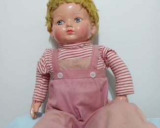 Porcelain face boy doll. Original clothes, with Certificate 