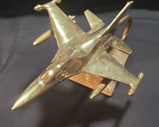 Brass F-16 Falcon Fighter Jet 