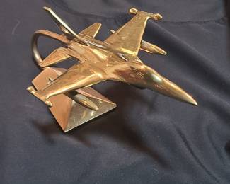 Brass F-16 Falcon Fighter Jet 